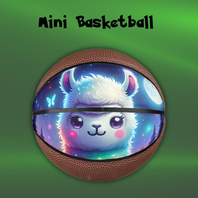 Cute Colourful Llama Holographic | Mini Basketball (Creator Uploaded)