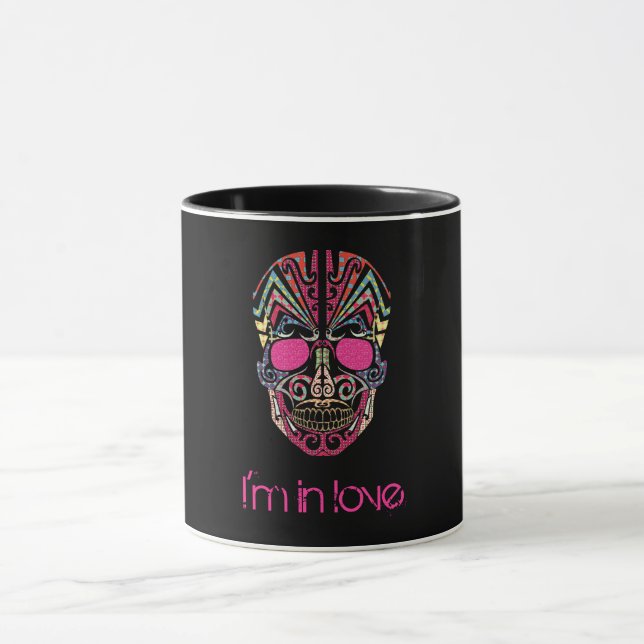 Cute colourful lover skull mug (Center)