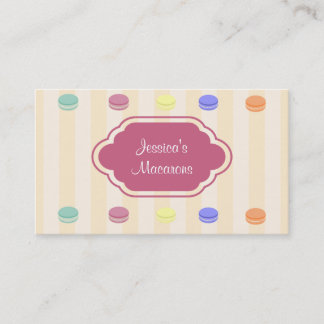 Cute Colourful Macarons Bakery Business Card