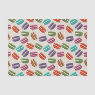 Cute Colourful Macarons Pattern with Polka Dots Tissue Paper