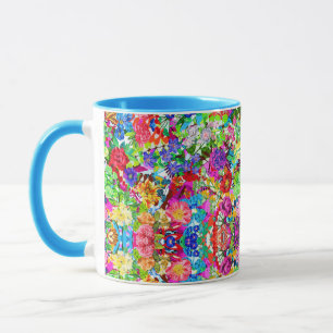 Cute colourful magic flowers All-Over-Print T-Shir Mug