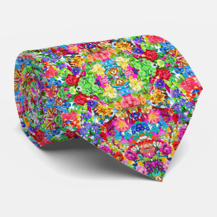 Cute colourful magic flowers All-Over-Print T-Shir Tie