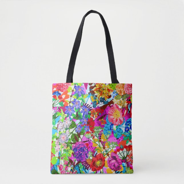Cute colourful magic flowers All-Over-Print T-Shir Tote Bag (Front)