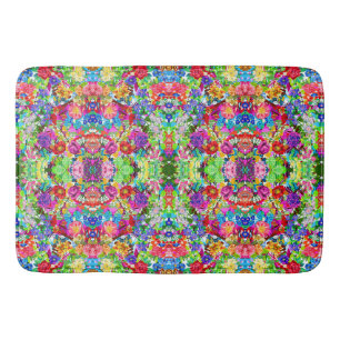 Cute colourful magic flowers bath mat