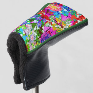 Cute colourful magic flowers golf head cover