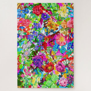 Cute colourful magic flowers jigsaw puzzle