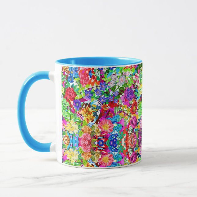 Cute colourful magic flowers mug (Left)