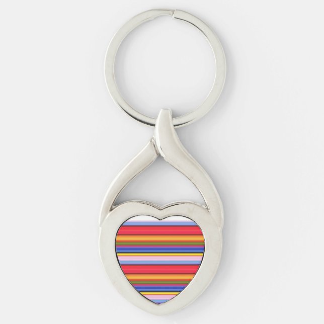 Cute colourful magic stripes key ring (Front)