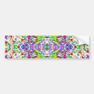 Cute colourful magic summer flowers bumper sticker