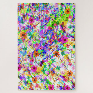 Cute colourful magic summer flowers jigsaw puzzle