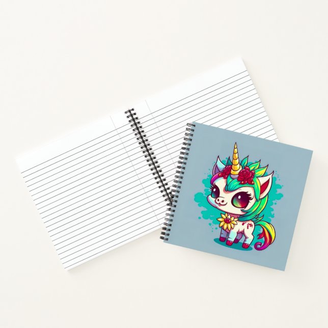 Cute Colourful Magical Creature Unicorn Artwork | Notebook (Inside)
