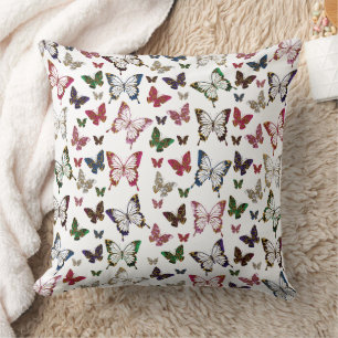 Cute Colourful Marble Butterfly Spring Pattern Cushion