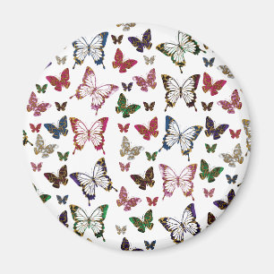 Cute Colourful Marble Butterfly Spring Pattern Magnet
