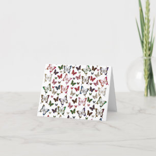 Cute Colourful Marble Butterfly Spring Pattern Thank You Card