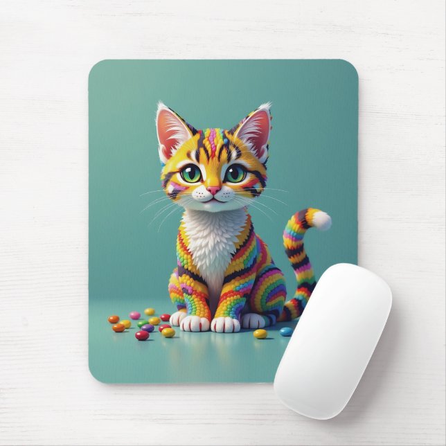 Cute Colourful Margay Candy Cat Mouse Pad (With Mouse)