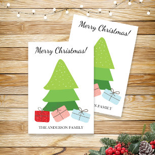 Cute Colourful Merry Christmas Illustration Holiday Card