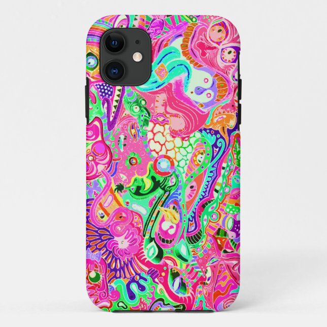 Cute colourful mixed abstract monsters Case-Mate iPhone case (Back)
