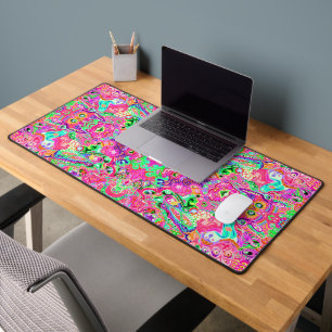 Cute colourful mixed abstract monsters kitchen tow desk mat