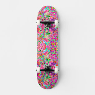 Cute colourful mixed abstract monsters kitchen tow skateboard