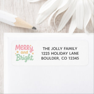 Cute Colourful Modern Christmas Return Address Label