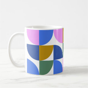 Cute Colourful Modern Geometric Shapes Blue Purple Coffee Mug