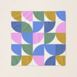 Cute Colourful Modern Geometric Shapes Blue Purple Scarf<br><div class="desc">A fun retro mid century modern style geometric shapes pattern in cute colour shades of blue,  mustard,  green and violet.</div>