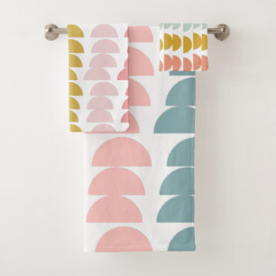 Cute Colourful Modern Geometric Shapes Variety  Bath Towel Set