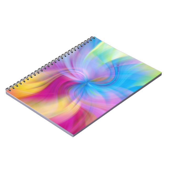 Cute Colourful Modern Trendy Pink Blue Swirl  Notebook (Left Side)