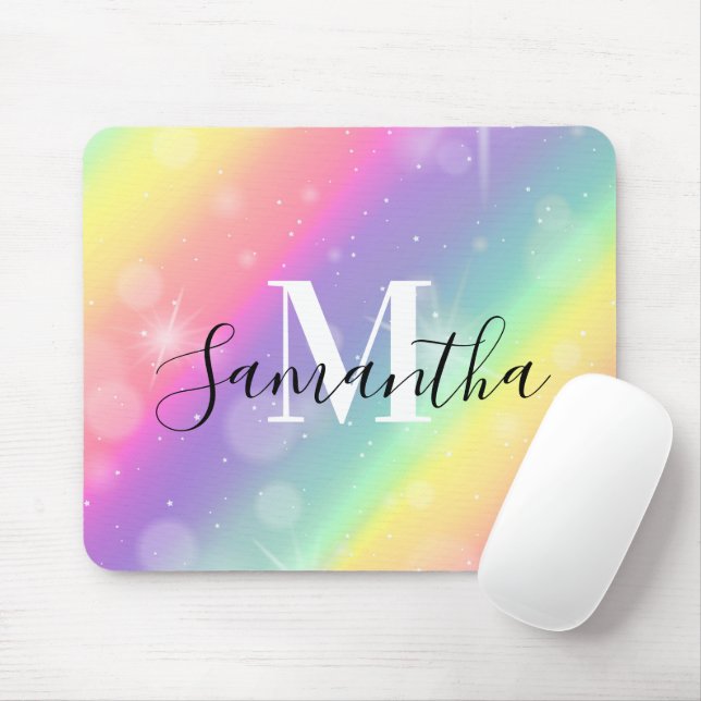 Cute Colourful Monogram Mouse Pad (With Mouse)