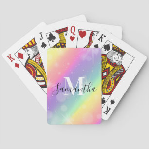 Cute Colourful Monogram Playing Cards