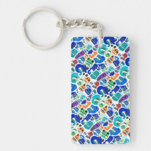 Cute colourful monsters face patterns Case-Mate iP Key Ring