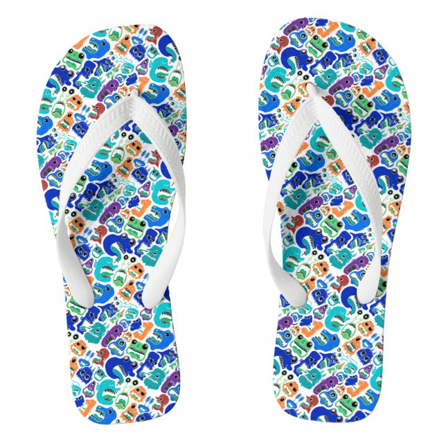 Cute colourful monsters face patterns Case-Mate iP Thongs (Footbed)