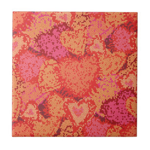 Cute colourful mosaic hearts background design ceramic tile