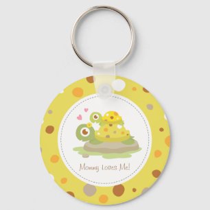 Cute Colourful Mummy Turtle and Child Key Ring