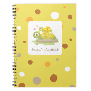 Cute Colourful Mummy Turtle Baby Shower Guestbook Notebook