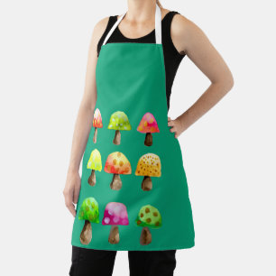 Cute colourful mushrooms apron