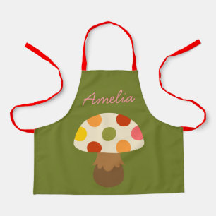 Cute colourful mushrooms apron