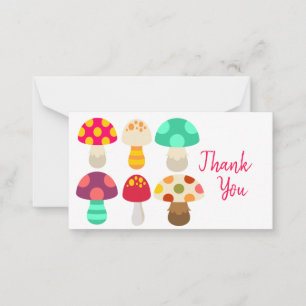 Cute colourful mushrooms card
