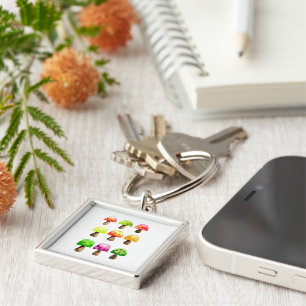 Cute colourful mushrooms keychain