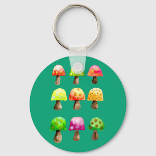 Cute colourful mushrooms keychain