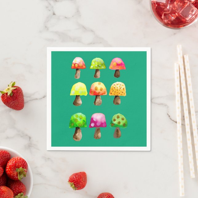 Cute colourful mushrooms napkins (Insitu)