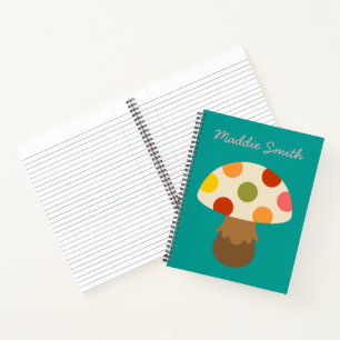 Cute colourful mushrooms notebook