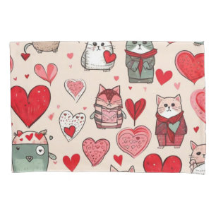 Cute colourful mushrooms pillowcase