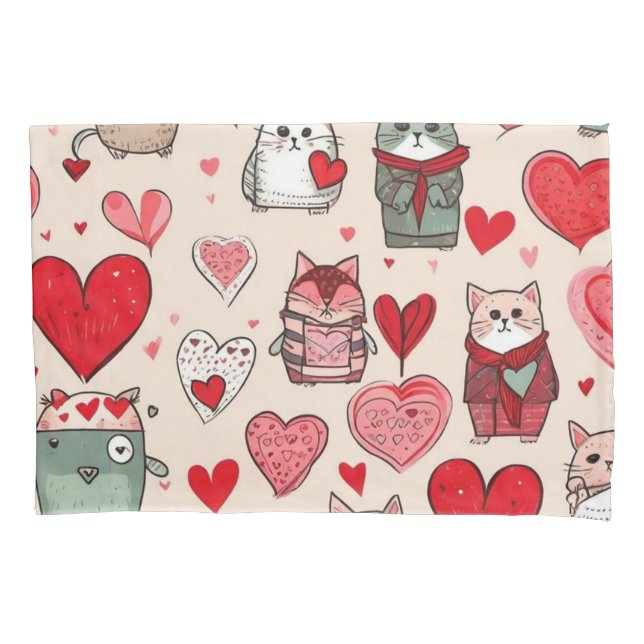 Cute colourful mushrooms pillowcase (Front)