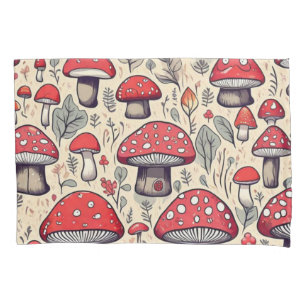 Cute colourful mushrooms pillowcase