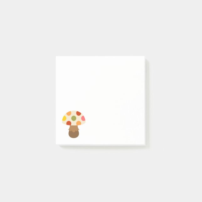 Cute colourful mushrooms post-it notes (Front)