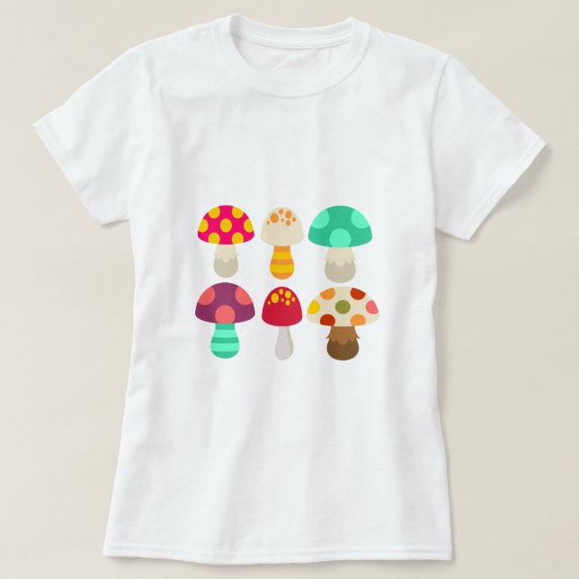 Cute colourful mushrooms T-Shirt (Design Front)