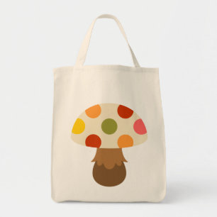 Cute colourful mushrooms tote bag