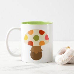 Cute colourful mushrooms Two-Tone coffee mug