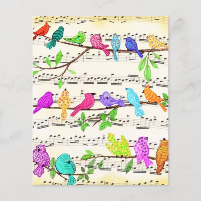 Cute Colourful Musical Birds Symphony - Happy Song Flyer (Front)